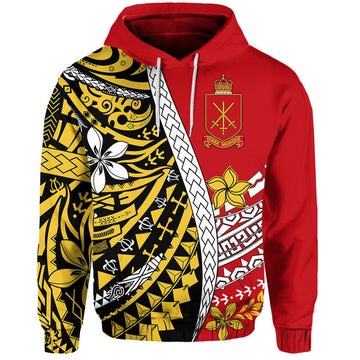 Tonga Terra Marique Hoodie Red Polynesian Minimalist Style LT9