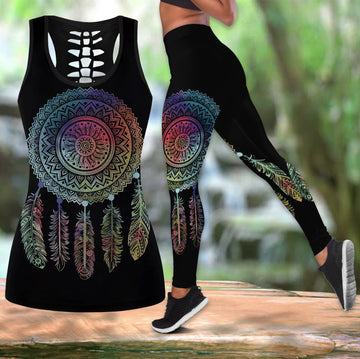 Mandala Dreamcatcher Native American Native Tank Top and Leggings Set LT10