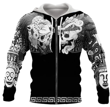 Viking Clothing Aztec Skull Hoodie RLT12