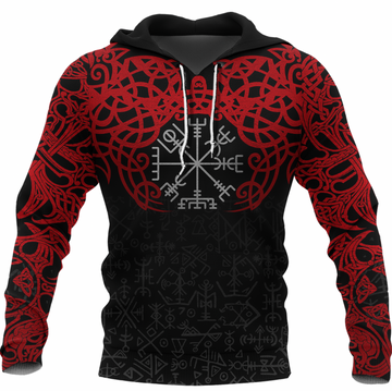 Viking Clothing Viking Odin Helm Of Awe (Red) Hoodie RLT12