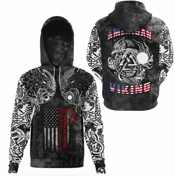 Viking Clothing Hati and Skoll Norse American Viking Hoodie Gaiter RLT12