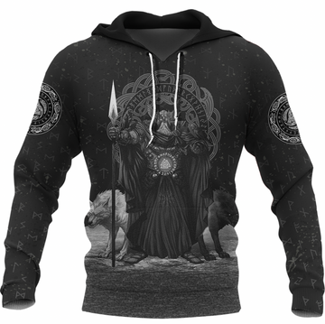 Viking Clothing Viking Odin Raven and Wolf Valknut Viking Hoodie RLT12