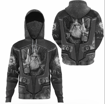 Viking Clothing Armor 3D Style Viking Odin Tattoo Hoodie Gaiter RLT12