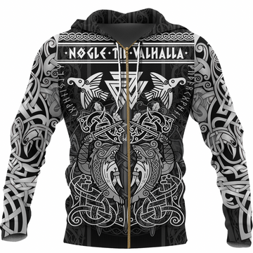 Viking Clothing Viking Valknut Valhalla Celtic Zip Hoodie RLT12