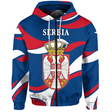 Serbia Zip Hoodie Sporty Style LT8