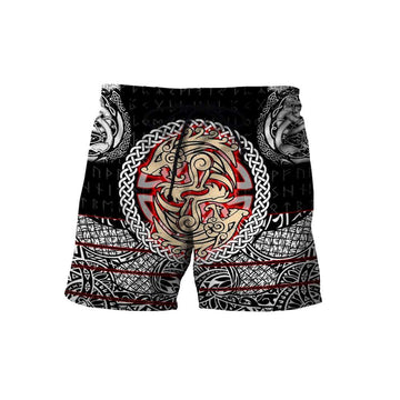 Viking Shorts - Fenrir Vikings Tattoo 3D RLT12