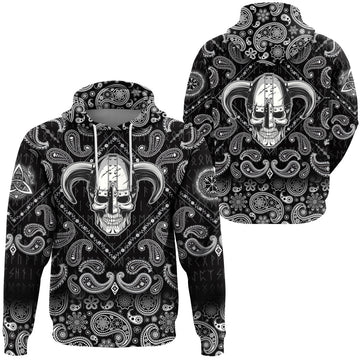 Viking Hoodie Skull Helmet New with Bandana Paisley Style RLT12