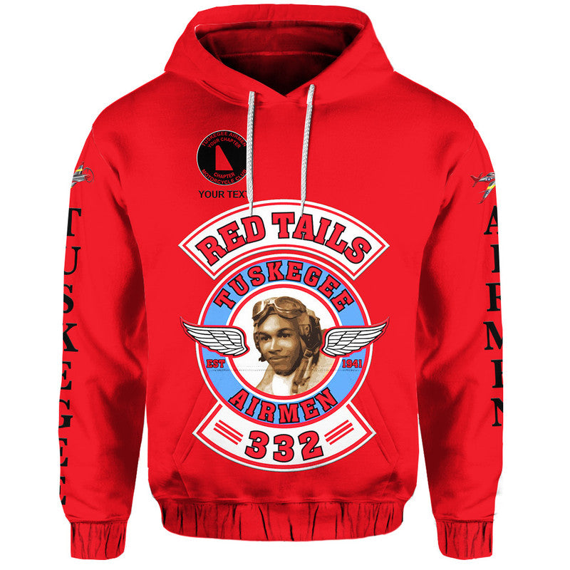 Custom Tuskegee Airmen Motorcycle Club Hoodie TAMC Red Tails Original Style Red LT8