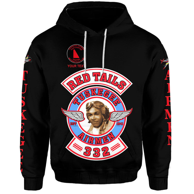 Custom Tuskegee Airmen Motorcycle Club Hoodie TAMC Red Tails Original Style Black LT8