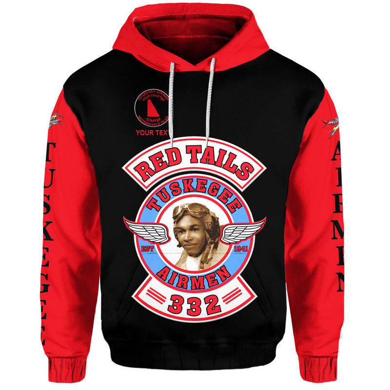 Custom Tuskegee Airmen Motorcycle Club Hoodie TAMC Red Tails Original Style Black Red LT8