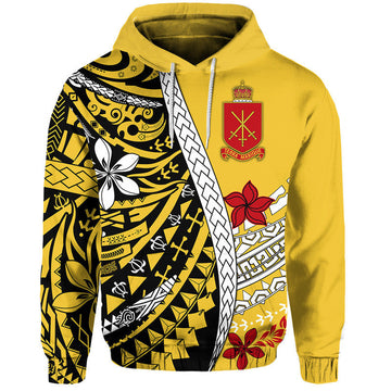 Tonga Terra Marique Hoodie Gold Polynesian Minimalist Style LT9