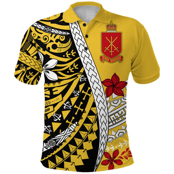 Tonga Terra Marique Polo Shirt Gold Polynesian Minimalist Style LT9