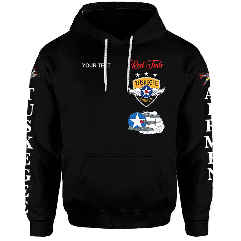 Custom Tuskegee Airmen Hoodie The Red Tails Simplified Vibes Black LT8