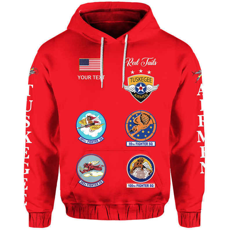 Custom Tuskegee Airmen Hoodie The Red Tails Simple Style Red LT8