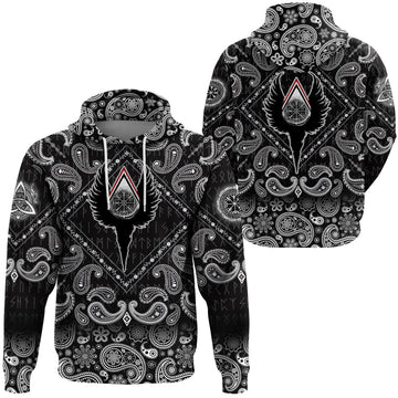 Viking Hoodie Vegvisir with Bandana Paisley Style RLT12