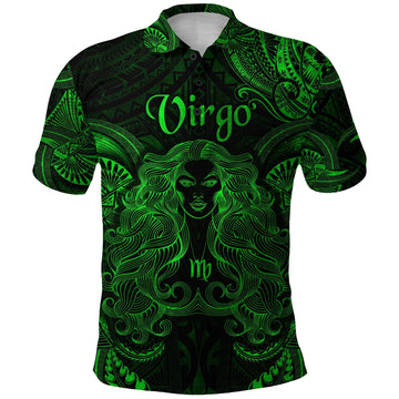 Virgo Zodiac Polynesian Polo Shirt Unique Style Green LT8