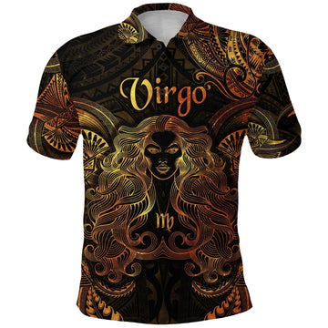 Virgo Zodiac Polynesian Polo Shirt Unique Style Gold LT8