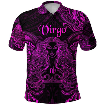 Virgo Zodiac Polynesian Polo Shirt Unique Style Pink LT8