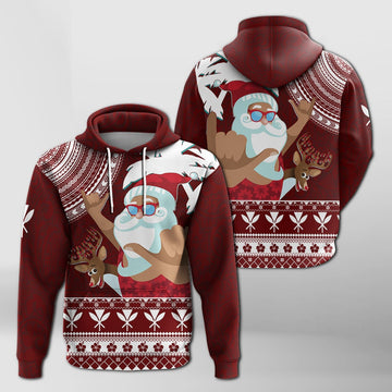 Tropical Christmas Tanned Santa Claus Hawaii Hoodie LT7