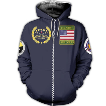 African Hoodie Buffalo Soldiers Zip Hoodie
