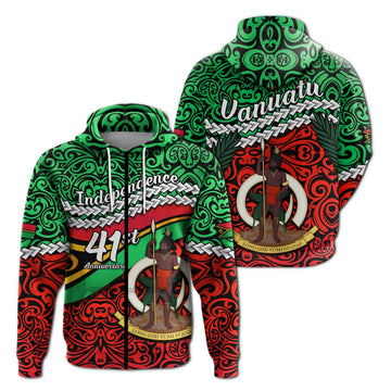 Vanuatu Independence Zip Hoodie Happy Anniversary LT13