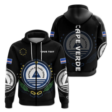 Custom Cape Verde Zip Hoodie Coat Of Arms LT13
