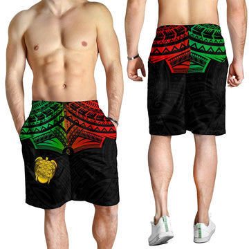 Vanuatu Heart Polynesian Men Shorts Turtle Sand Drawings LT13