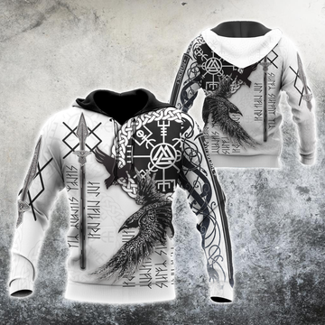 Viking Clothing Ravens Premium Viking 3D Hoodie RLT12