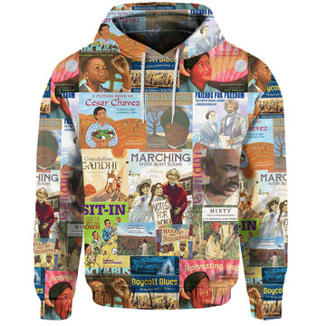 Civil Rights MovemenHoodie Painting Book Vibes LT8