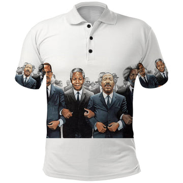 Civil Rights Male Leaders Movement Polo Shirt Simple Style LT8