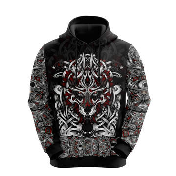 Viking Clothing Wolf Viking All Over Printed Hoodie RLT12
