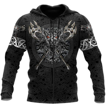 Viking Clothing Fenrir Viking Special Tattoo Hoodie RLT12
