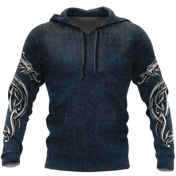 Viking Clothing Vikings Dragon Tattoo Style Hoodie RLT12