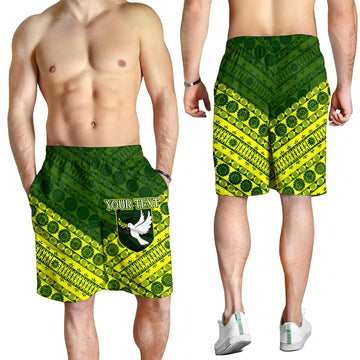 (Custom Personalised) Tailevu Rugby Union Fiji Men's Short - Tapa Pattern LT12