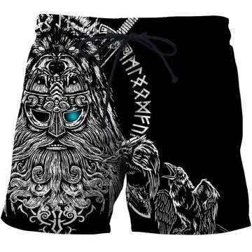 Viking Clothing Odin Viking Tattoo 3D Shorts RLT12