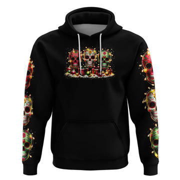 Christmas Sugar Skull Hoodie Christmas Tree Sugar Skull DT01