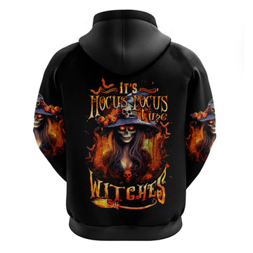 Witch Skull Hoodie It's Hocus Pocus Time Witches DT01