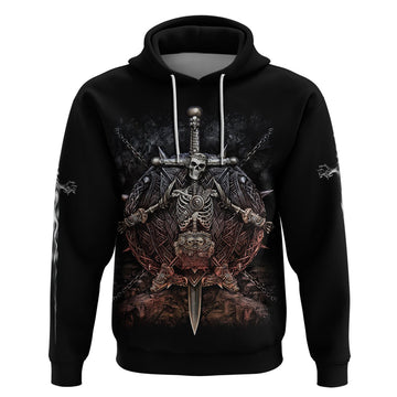Warrior Skull Hoodie Skull Warrior Viking DT01