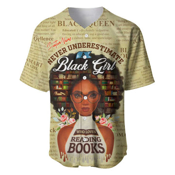 Personalized Black Girl African Baseball Jersey Never Underestimate A Book Lover DT02