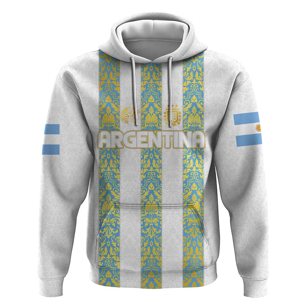 Argentina Football 2024 Hoodie The White and Sky Blue DT02