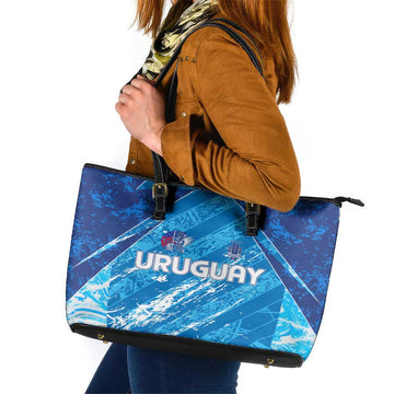 Uruguay Football 2024 Leather Tote Bag The Sky Blue DT02
