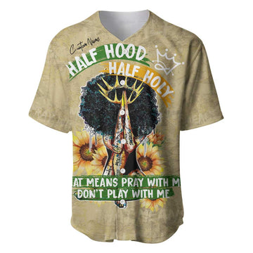 Personalized African Women Baseball Jersey Half Hood Half Holy DT02