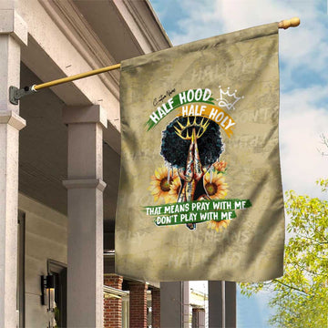 Personalized African Women Garden Flag Half Hood Half Holy DT02