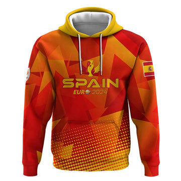 Personalized Spain Football 2024 Hoodie Trophy Wing Style DT02