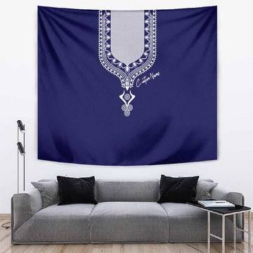 Printed Dashiki African Tapestry Blue DT02