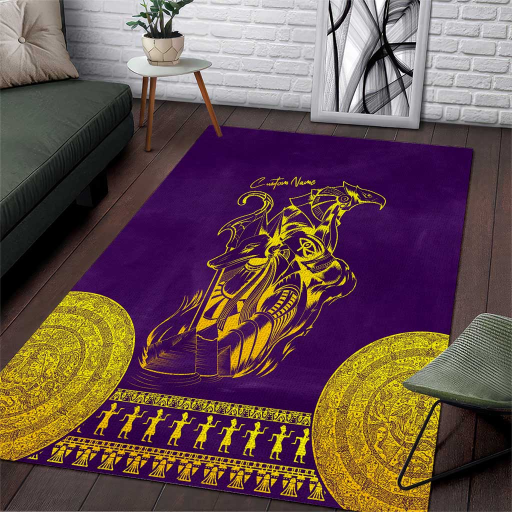Anubis and Horus Area Rug Egyptian God Purple DT02