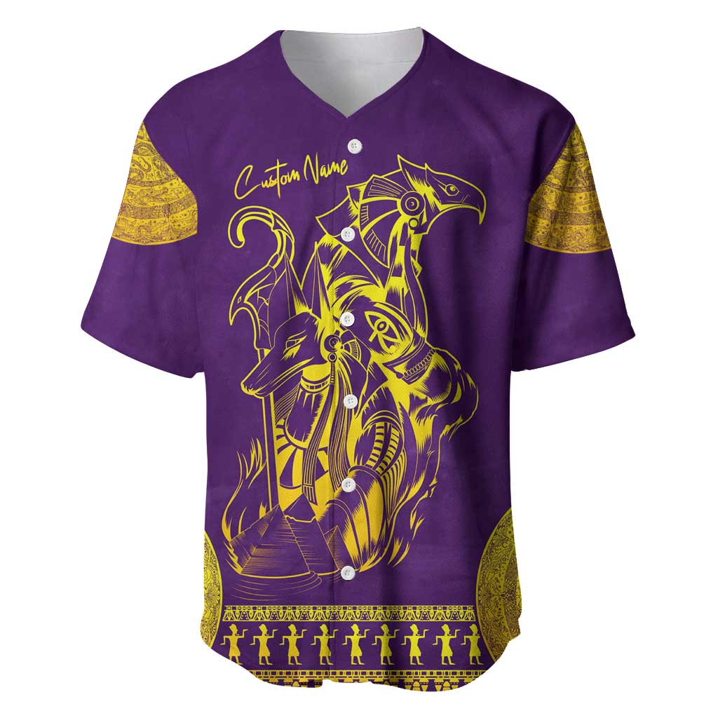 Anubis and Horus Baseball Jersey Egyptian God Purple DT02