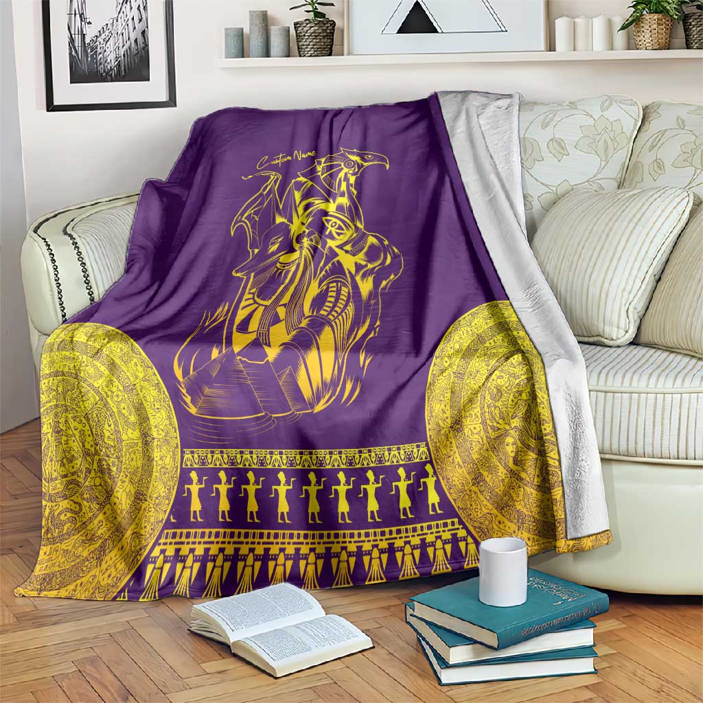 Anubis and Horus Blanket Egyptian God Purple DT02