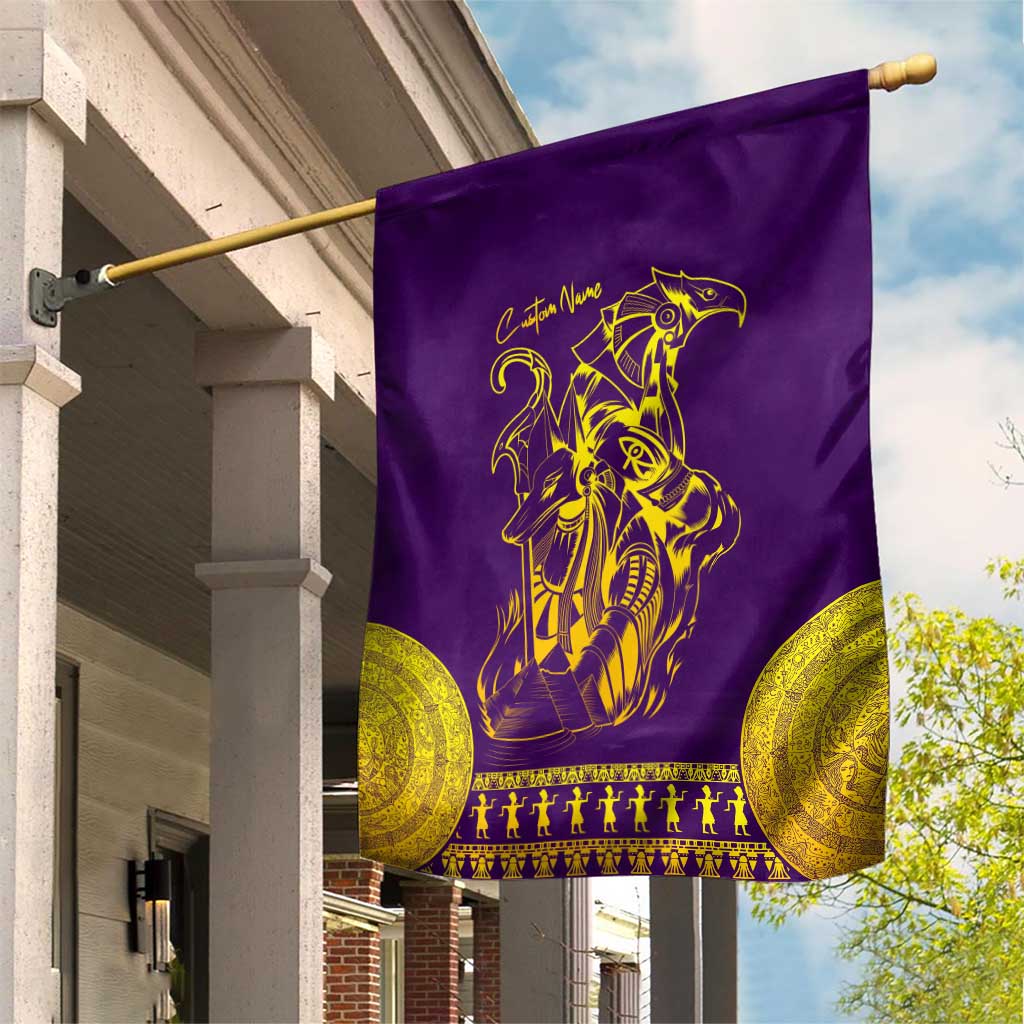 Anubis and Horus Garden Flag Egyptian God Purple DT02