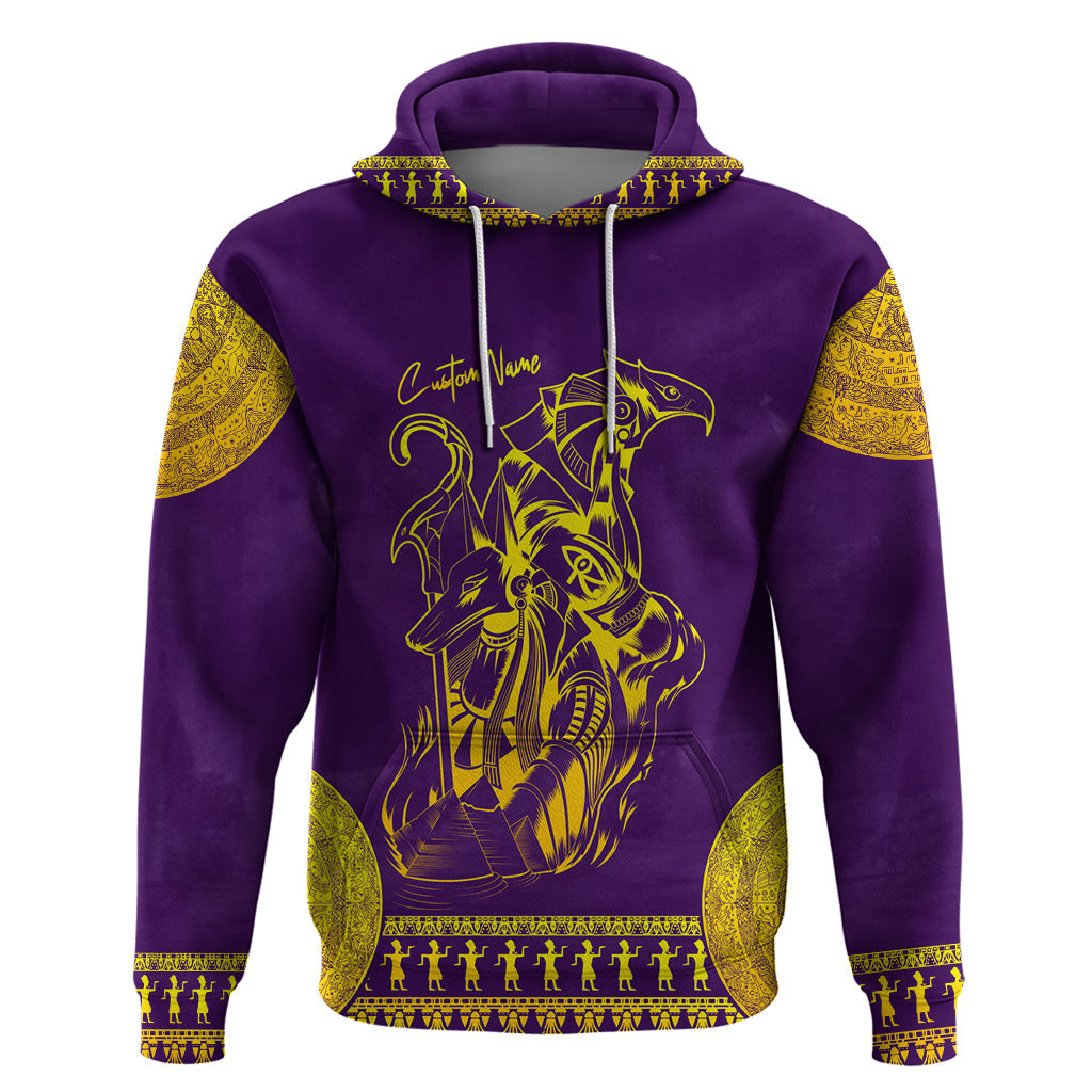 Anubis and Horus Hoodie Egyptian God Purple DT02